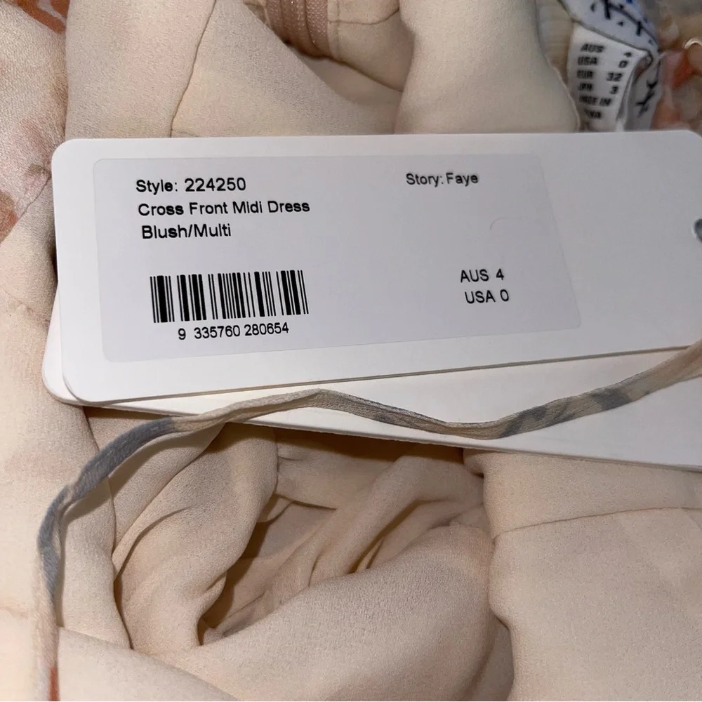 Free People Shona Joy Faye Midi Dress Size 0 NWT Cross Front - Picture 4 of 9